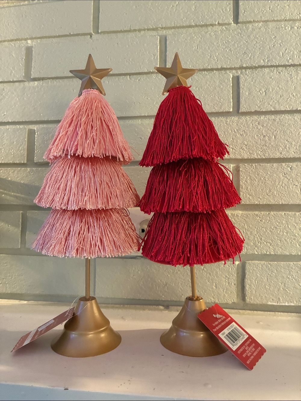 Ashland Tassel Holiday Tree Set with Gold Stars - Defects - see photos